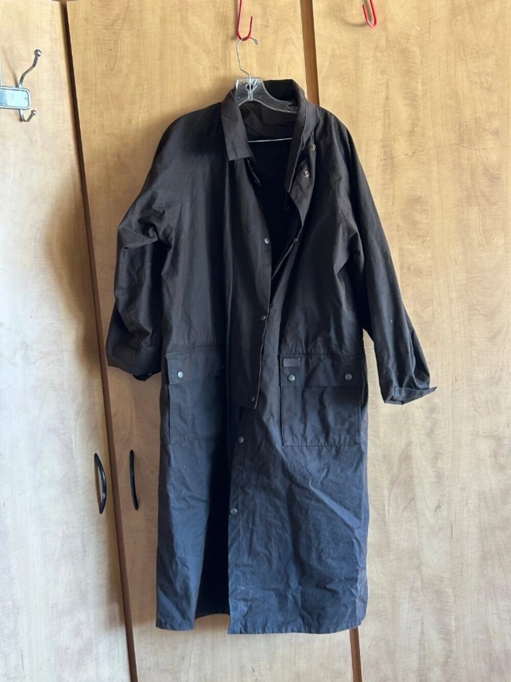 The Australian Outback Collection Oilskin Waxed Duster Jacket Coat With Liner